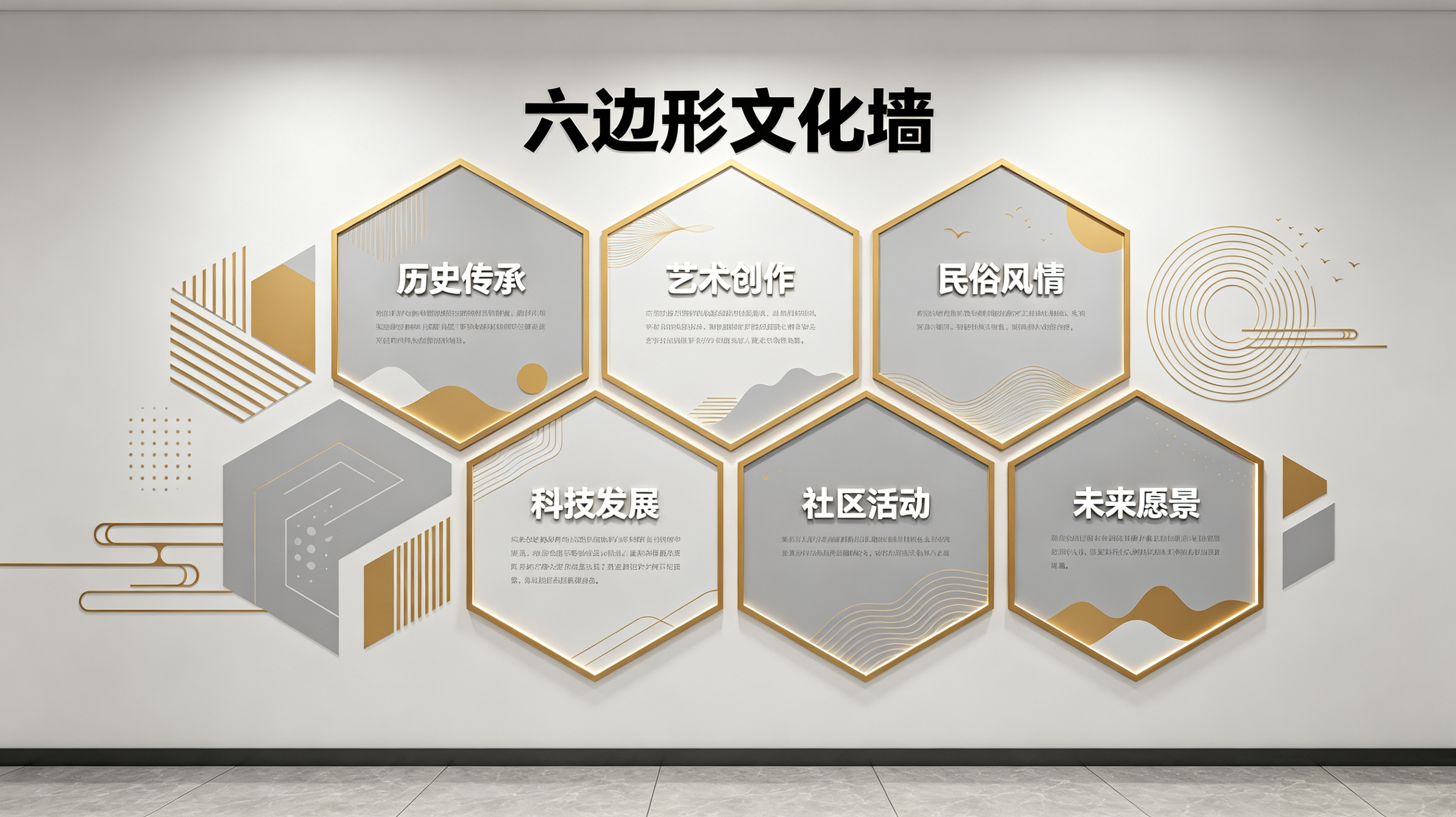 宜丰企业文化墙 | 六边形信息美学